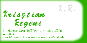 krisztian regeni business card